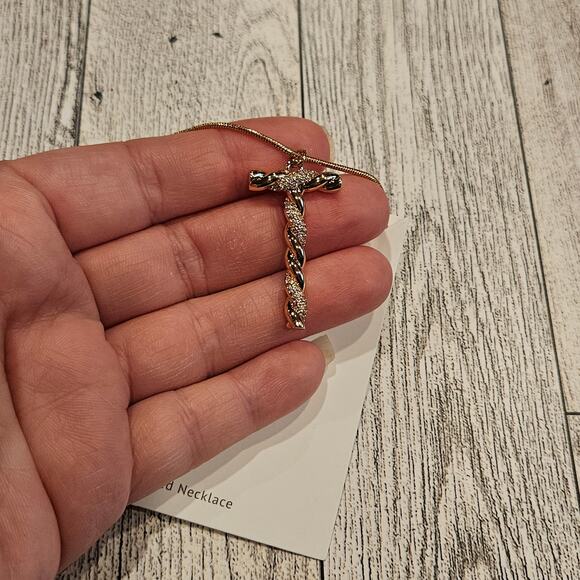 Ettika Women's 18K Gold-plated & Cubic Zirconia Initial T Pendant Necklace - Picture 4 of 6